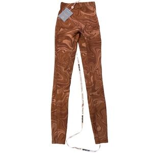 NWT House of CB Liquid Swirl Brown Print Leggings XS